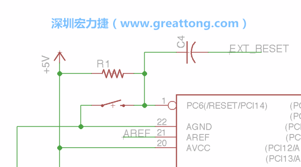 很多PCB設計者的設計不符合人體工學，他們使用很小的按鈕、不方便的元件配置和難以解讀的標簽，千萬不要變成這樣！這次我們的設計有一個大小合適的重置按鈕（reset button）和可以清楚辨認是否已經(jīng)接上電源的LED指示燈。