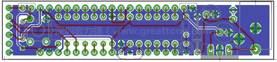 以上就是布線的所有步驟了。接下來就只剩下絲印（silk-screen）、建立Gerber檔跟drill檔和送去印刷電路板廠制作的步驟。