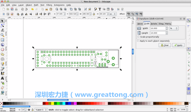 首先，你需要取得電路板設計圖的PNG圖檔，才能在上面進行繪制。這件事做起來比用說的難上許多，而其中一種方法如下所示（我們會先假設你正在使用Inkscape向量繪圖工具）。