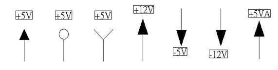 電源符號(hào)有下列幾種，可使用鍵盤 [Ctrl + Tab] 鍵切換：